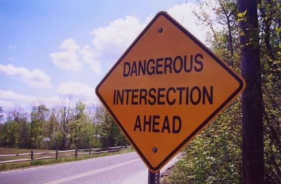 dangerous intersection sign